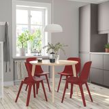 IKEA LISABO/ODGER mutfak masası takımı dişbudak-kırmızı - 99440750