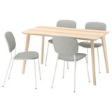 IKEA LISABO/VIHALS mutfak masası takımı dişbudak kaplama-Tibbleby bej gri - 79631581