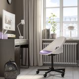IKEA LOBERGET/MALSKAR çalışma sandalyesi beyaz siyah-lila