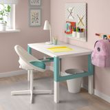 IKEA LOBERGET/SIBBEN çocuk çalışma sandalyesi beyaz-turkuaz - 39501317