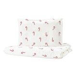 IKEA LOVSANGARE bebek nevresim takımı beyaz-kırmızı - 70612365