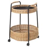 IKEA LUBBAN tekerlekli yan sehpa, rattan-antrasit