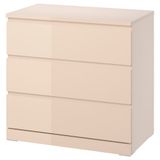 IKEA MALM 3 çekmeceli şifonyer açık turuncu-parlak cila - 60604573