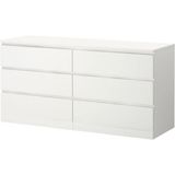 IKEA Malm Beyaz 6 Çekmeceli Şifonyer 160 cm MDF ve Sunta Malzeme ile Dayanıklı Yapı