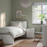 IKEA MALM/LURÖY tek kişilik karyola beyaz - 19009562