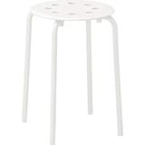 Ikea Marius Tabure, Beyaz (Koltuk Çapı: 0,320 M (12 5/8") Genişlik: 0,400 M (15 3/4") Koltuk Yük - Çok Renkli