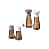 IKEA Masa Üstü 2li Tuzluk + 2li Baharat Öğütücü Baharat Değirmeni Ve Tuzluk Biberlik Seti Cam