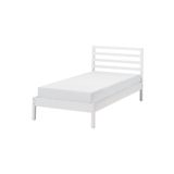 IKEA Masif çam ağacı tek kişilik karyola, beyaz vernikli, Uzunluk: 209 cm Genişlik: 98 cm