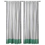 IKEA MAVINN fon perde/2 kanat siyah-beyaz-yeşil - 60619961