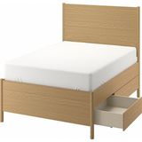 IKEA Meşe Modern Çift Kişilik Karyola 140X200 cm - 140 x 200 cm