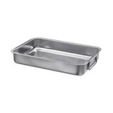 IKEA Metal Kare Fırın Kabı 24X34 cm Paslanmaz Çelik Kulplu Kare Fırın Pişirme Tepsisi - 24 cm - Gri