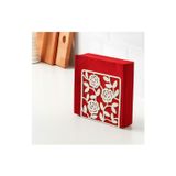 IKEA Metal peçetelik,çiçek desenli beyaz, 16x16 cm