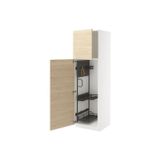 Ikea Metod, Temizlik Dolabı, Açık Dişbudak-Koyu Gri, 60X60X200 Cm