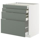 IKEA METOD/MAXIMERA çekmeceli alt dolap NICKEBO mat gri-yeşil - 59565902