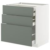 IKEA METOD/MAXIMERA çekmeceli alt dolap NICKEBO mat gri-yeşil - 89565929