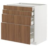 IKEA METOD/MAXIMERA çekmeceli alt dolap TISTORP kahverengi ceviz görünümlü - 19519342