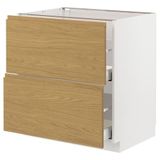 IKEA METOD/MAXIMERA çekmeceli alt dolap VOXTORP meşe görünümlü - 69538442