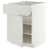 IKEA METOD/MAXIMERA kapaklı ve çekmeceli alt dolap ASPUDDEN açık gri - 19606103