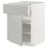 IKEA METOD/MAXIMERA kapaklı ve çekmeceli alt dolap HAVSTORP açık gri-koyu gri - 59539395