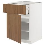 IKEA METOD/MAXIMERA kapaklı ve çekmeceli alt dolap TISTORP kahverengi ceviz görünümlü - 49519185