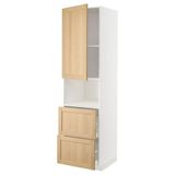 IKEA METOD/MAXIMERA mikrodalga fırın boy dolabı FORSBACKA meşe - 89509556