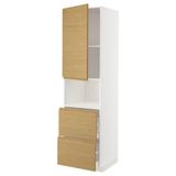 IKEA METOD/MAXIMERA mikrodalga fırın boy dolabı VOXTORP meşe görünümlü - 79537927
