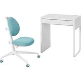 IKEA Mıcke Çocuk Çalışma Masası ve Sandalyesi Beyaz Turkuaz Dagnar