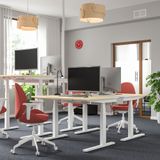 IKEA MITTZON yüksekliği ayarlanabilen çalışma masası huş kaplama-beyaz - 19513953