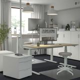 IKEA MITTZON yüksekliği ayarlanabilen çalışma masası huş kaplama-beyaz - 49530183