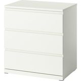 IKEA Modern Beyaz 3 Çekmeceli Şifonyer 70X50X75 cm - Yatak Odası Kaliteli Dolap - Şık Depolama Çözümü