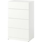 IKEA Modern Beyaz 4 Çekmeceli Şifonyer 60X42X100 cm - Yatak Odası Kaliteli Dolap - Şık Depolama Çözümü