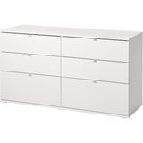 IKEA Modern Beyaz 6 Çekmeceli Şifonyer 140X47X75 cm - Yatak Odası Kaliteli Dolap - Şık Depolama Çözümü