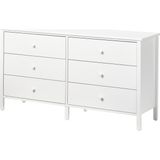 IKEA Modern Beyaz 6 Çekmeceli Şifonyer 144X78 cm - Yatak Odası Kaliteli Dolap - Şık Depolama Çözümü