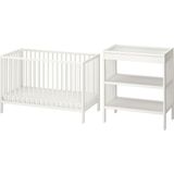 IKEA Modern Beyaz Bebek Karyolası 60X120 cm - Ahşap Sağlam Bebek Odası Mobilyası - Doğal Iskandinav Tasarım