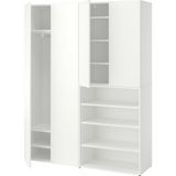 IKEA Modern Beyaz Bebek/çocuk Gardırop 160X42X200 cm - Iskandinav Tarzı Sağlam Ahşap Çocuk Odası Dolabı - Modüler Depolamalı Yapı