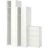 IKEA Modern Beyaz Bebek/çocuk Gardırop 180X62X236 cm - Iskandinav Tarzı Sağlam Ahşap Çocuk Odası Dolabı - Modüler Depolamalı Yapı