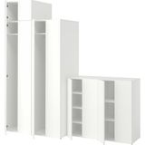 IKEA Modern Beyaz Bebek/çocuk Gardırop 240X62X236 cm - Iskandinav Tarzı Sağlam Ahşap Çocuk Odası Dolabı - Modüler Depolamalı Yapı
