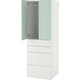 IKEA Modern Beyaz Bebek/çocuk Gardırop 60X57X181 cm - Iskandinav Tarzı Sağlam Ahşap Çocuk Odası Dolabı - Modüler Depolamalı Yapı