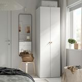 IKEA Modern Beyaz Bebek/çocuk Gardırop 60X62X200 cm - Iskandinav Tarzı Sağlam Ahşap Çocuk Odası Dolabı - Modüler Depolamalı Yapı