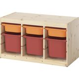IKEA Modern Beyaz Oyuncak Saklama Ünitesi 93X44X52 cm - Çocuk Odası Iskandinav Tarzı Sağlam Ahşap Depolama Ünitesi - Modüler Yapı