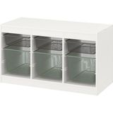 IKEA Modern Beyaz Oyuncak Saklama Ünitesi 99X44X56 cm - Çocuk Odası Iskandinav Tarzı Sağlam Ahşap Depolama Ünitesi - Modüler Yapı