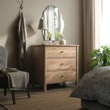 IKEA Modern Gri 3 Çekmeceli Şifonyer 93X50X91 cm - Yatak Odası Kaliteli Dolap - Şık Depolama Çözümü