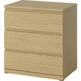IKEA Modern Kahverengi 3 Çekmeceli Şifonyer 70X50X75 cm - Yatak Odası Kaliteli Dolap - Şık Depolama Çözümü