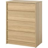IKEA Modern Kahverengi 4 Çekmeceli Şifonyer 80X48X107 cm - Yatak Odası Kaliteli Dolap - Şık Depolama Çözümü