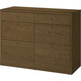 IKEA Modern Kahverengi 6 Çekmeceli Şifonyer 120X47X90 cm - Yatak Odası Kaliteli Dolap - Şık Depolama Çözümü