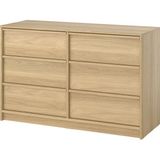 IKEA Modern Kahverengi 6 Çekmeceli Şifonyer 139X48X87 cm - Yatak Odası Kaliteli Dolap - Şık Depolama Çözümü