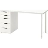 IKEA Modern Tasarımlı 5 Çekmeceli MDF Bilgisayar Masası Dayanıklı Yapı ile 140x60 Cm - Beyaz