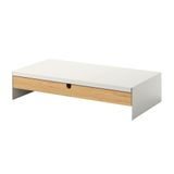 IKEA Monitör Yükseltici Meridyendukkan Beyaz Renk 47X26X10 cm Bambu, Çekmeceli Monitör Standı