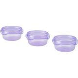 IKEA Mor Renkli Şeffaf 4x7 Boyutlarında Mini Saklama Kabı 70 ml 3'lü Set Dondurucuya Uygun Sızdırmaz Özellik