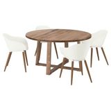 IKEA MÖRBYLANGA/GRÖNSTA yemek masası takımı meşe kaplama/kahverengi-beyaz - 39569312